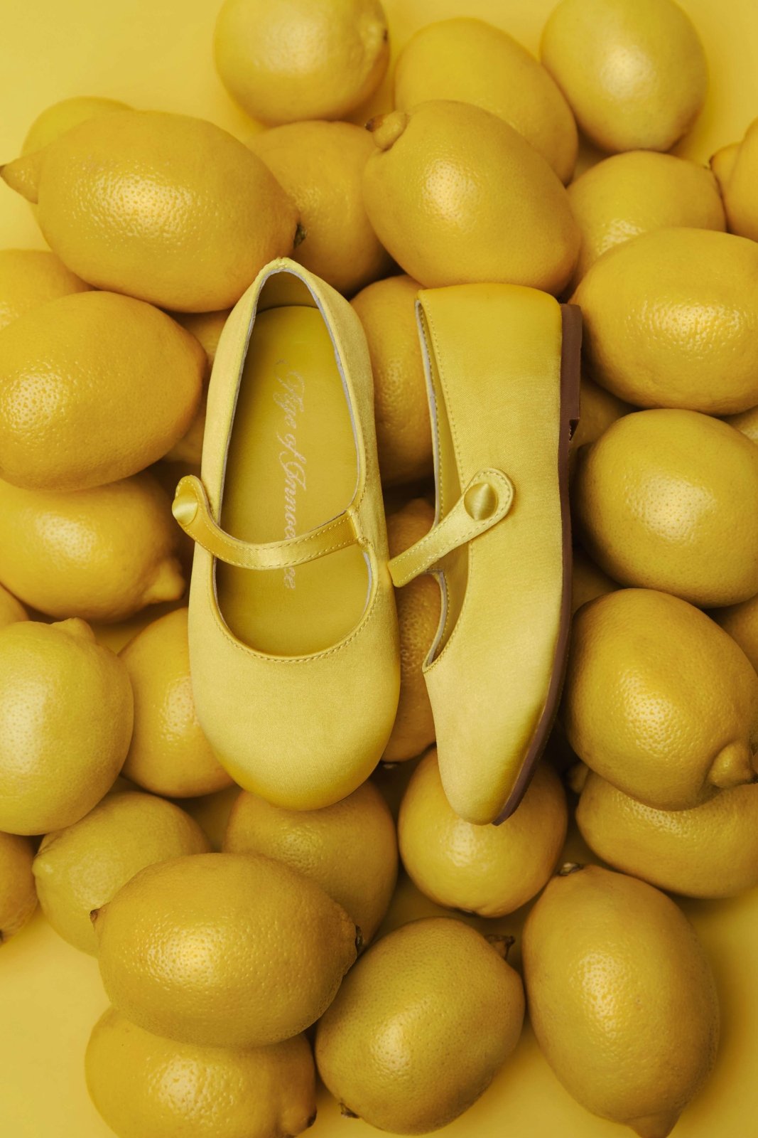 Elin Satin Yellow Shoes by Age of Innocence
