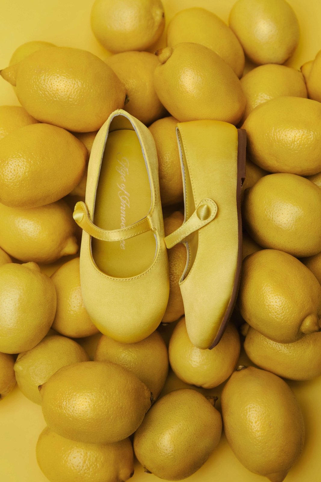 Elin Satin Yellow Shoes Age of Innocence