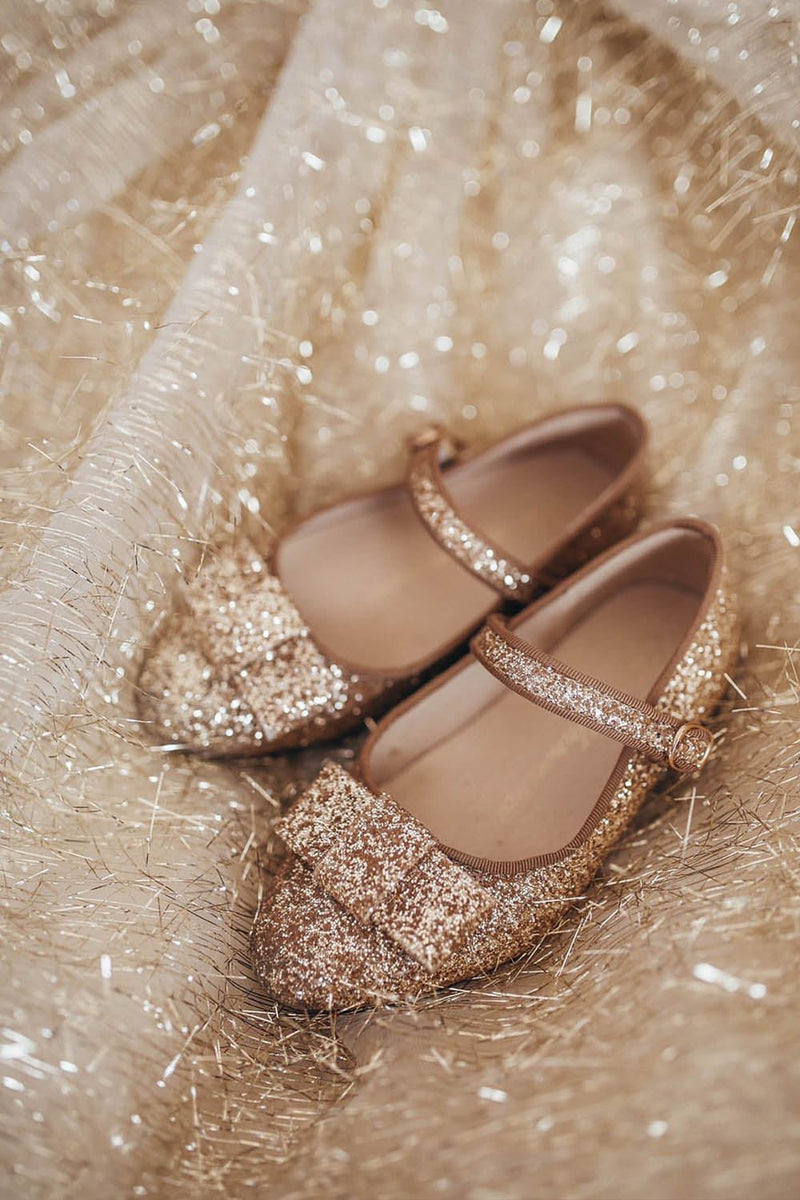 Ellen Glitter Gold Shoes by Age of Innocence