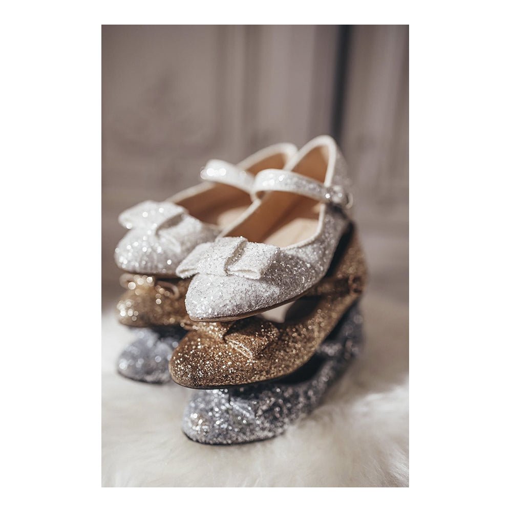 Ellen Glitter Gold Shoes Age of Innocence