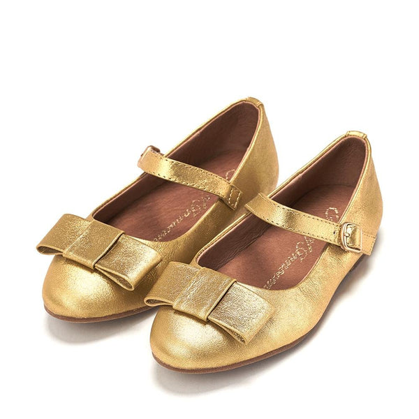 Ellen Leather Gold Shoes by Age of Innocence