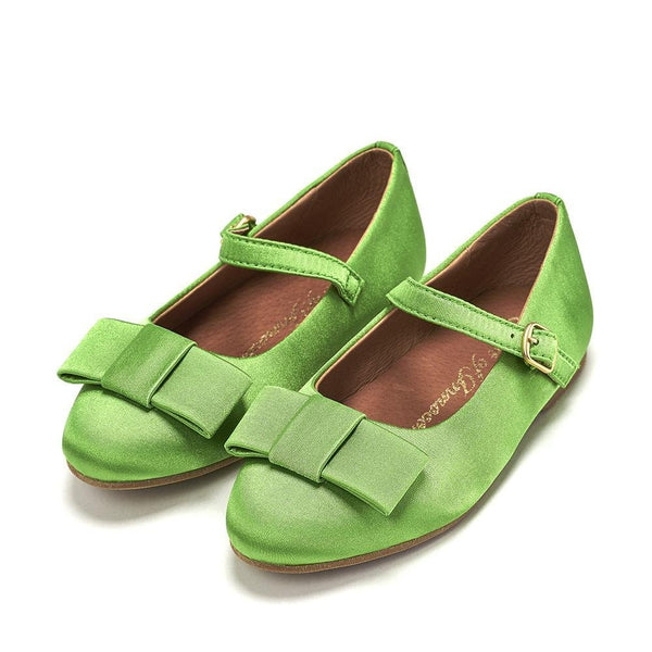 Ellen Satin Green Shoes by Age of Innocence