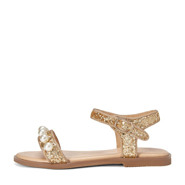 Fleur Glitter Gold Sandals by Age of Innocence