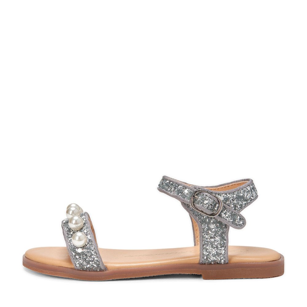 Fleur Glitter Silver Sandals by Age of Innocence