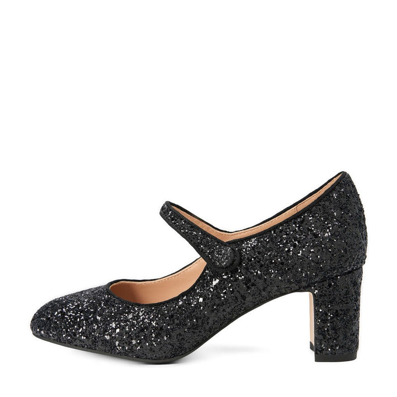 Gemma Glitter Black Shoes by Age of Innocence