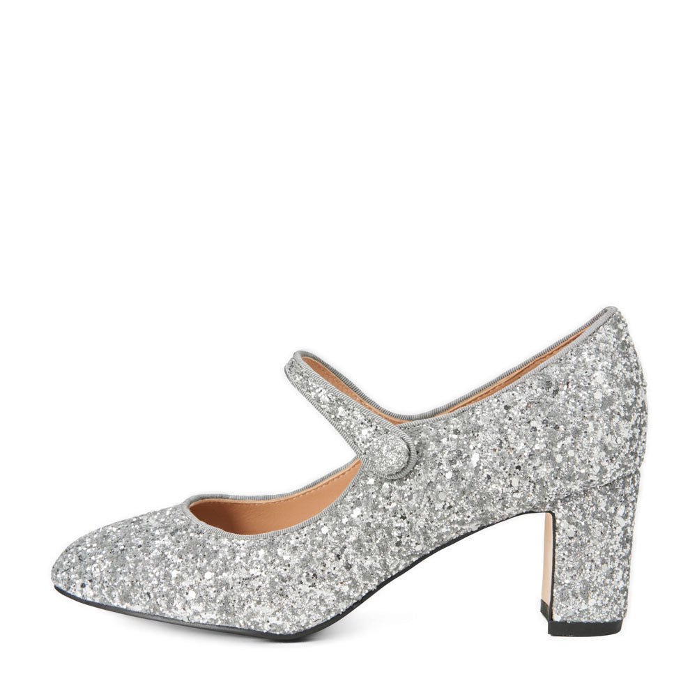 Gemma Glitter Silver Shoes by Age of Innocence