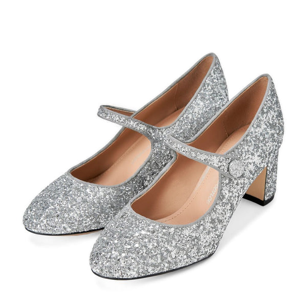 Gemma Glitter Silver Shoes by Age of Innocence
