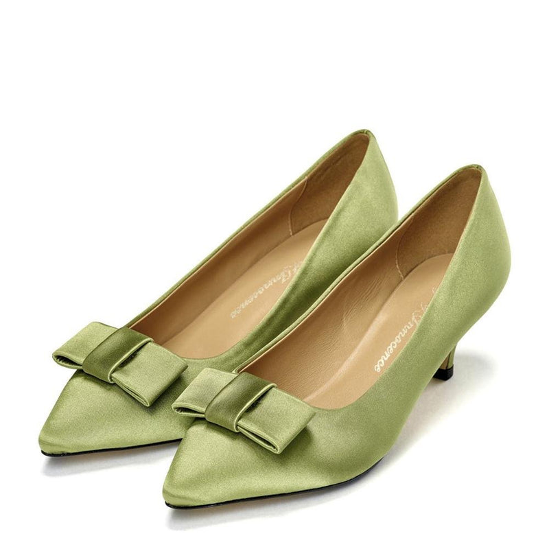 Jacqueline Satin Green Shoes by Age of Innocence