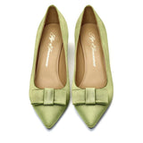 Jacqueline Satin Green Shoes by Age of Innocence