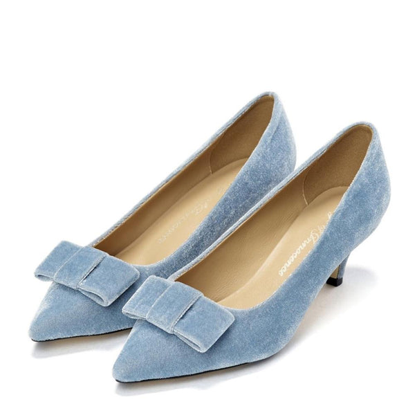 Jacqueline Velvet Blue Shoes by Age of Innocence