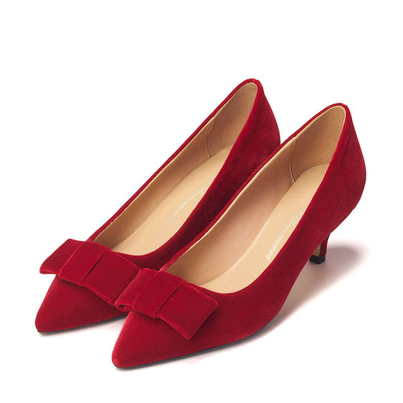 Jacqueline Velvet Red Shoes by Age of Innocence