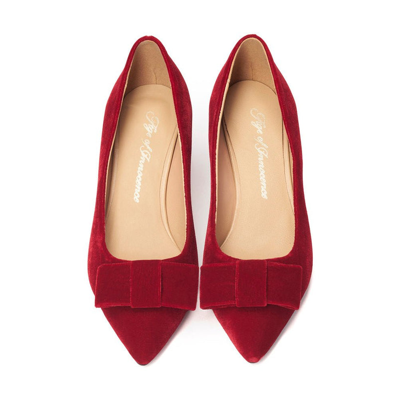 Jacqueline Velvet Red Shoes by Age of Innocence