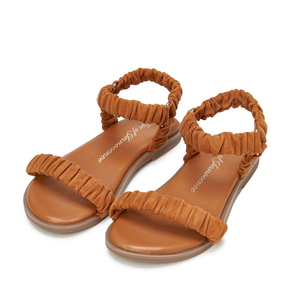 Kyle Suede Camel Sandals Age of Innocence