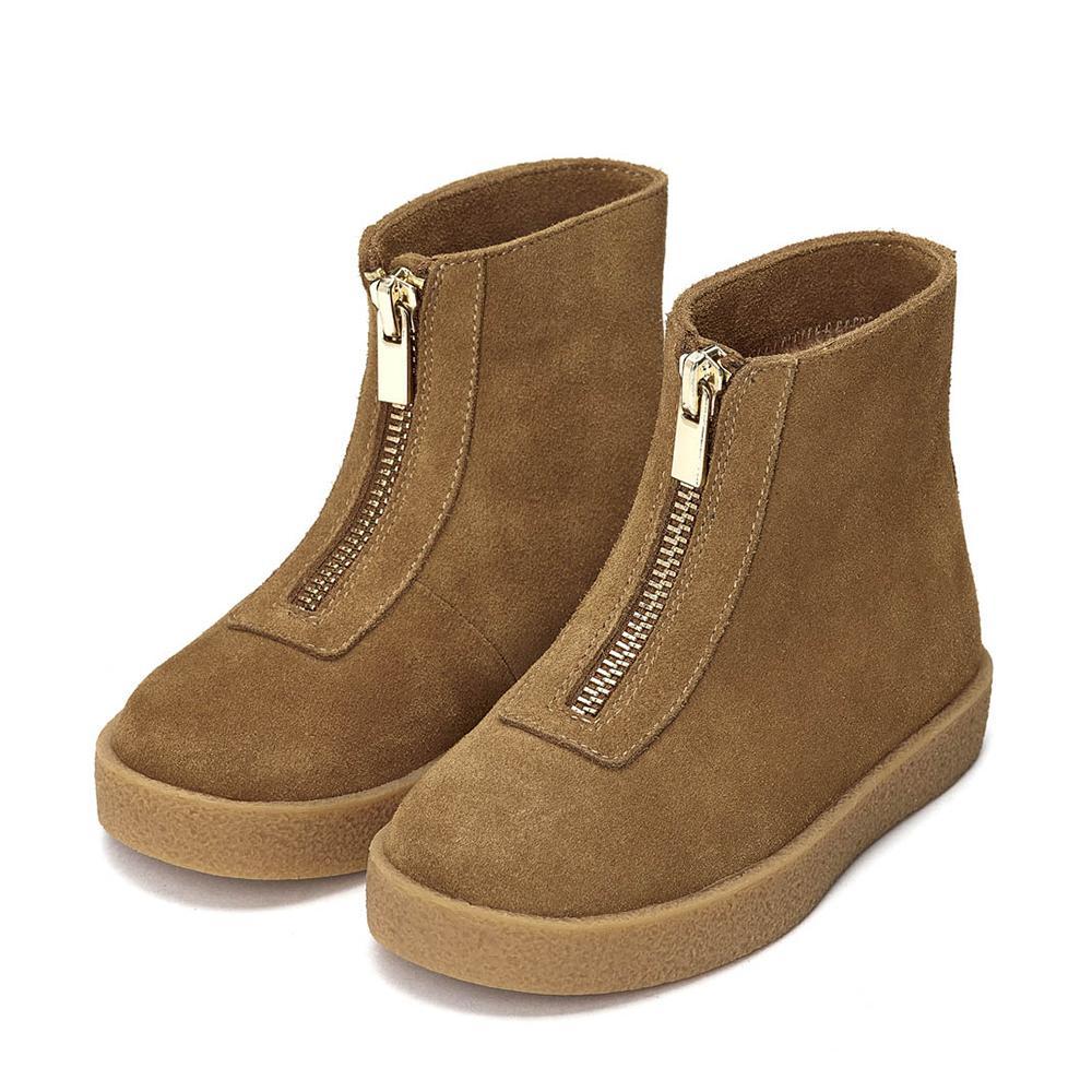 Leah Suede Camel Boots by Age of Innocence