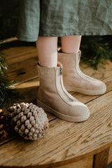 Leah Suede High Light beige Boots by Age of Innocence