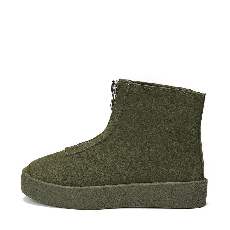 Leah Suede Khaki Boots by Age of Innocence