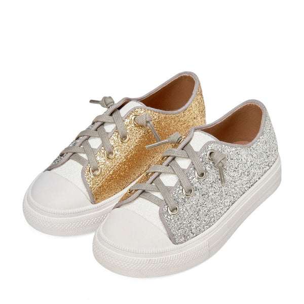 Marcy Silver/White/Gold Sneakers by Age of Innocence