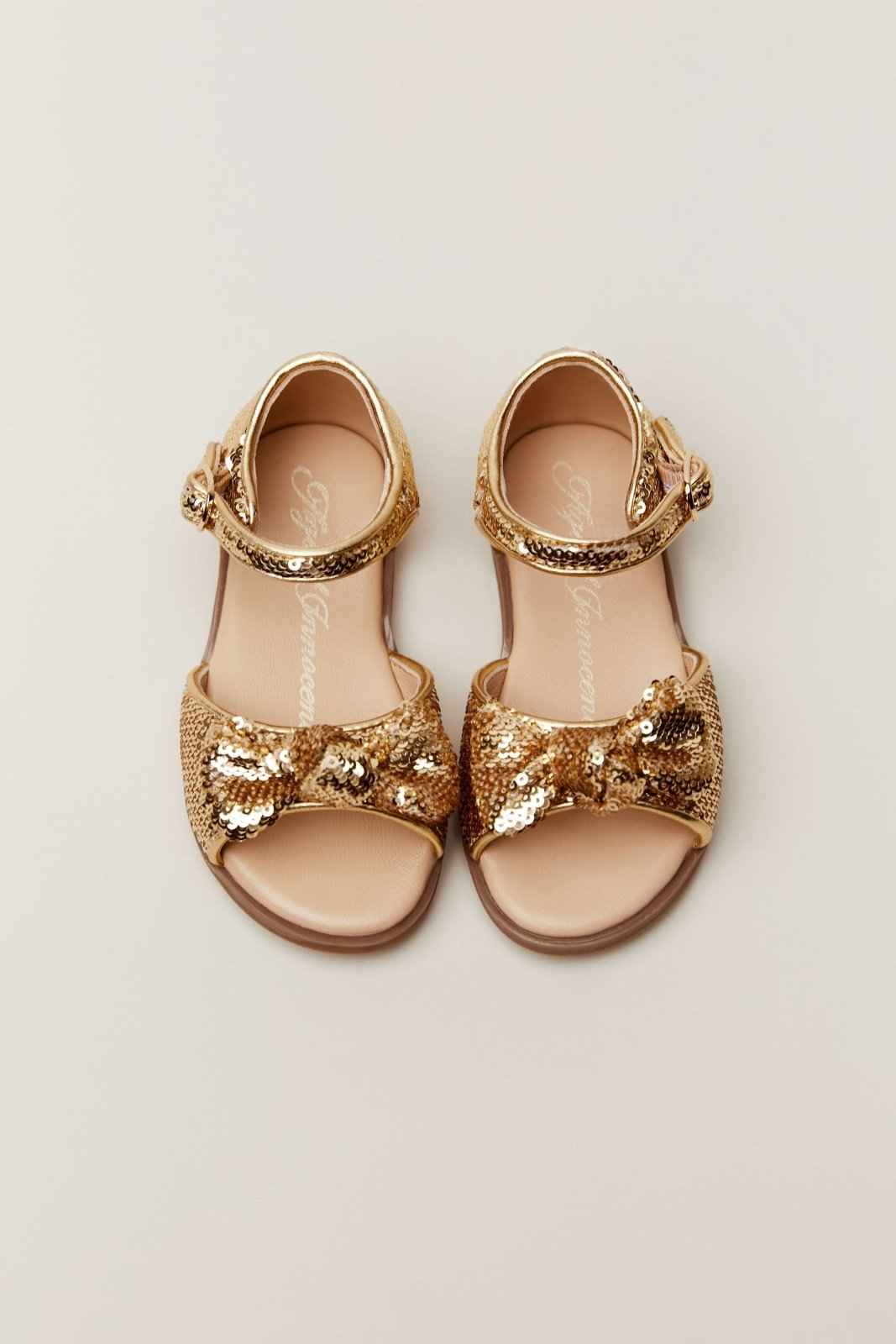 Margo Sequins Gold Sandals by Age of Innocence