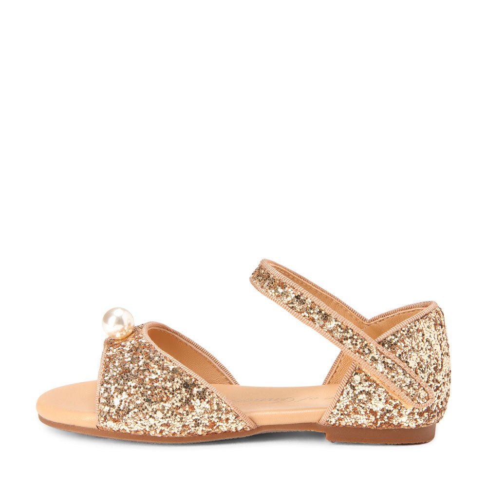 Mila Glitter Gold Sandals by Age of Innocence