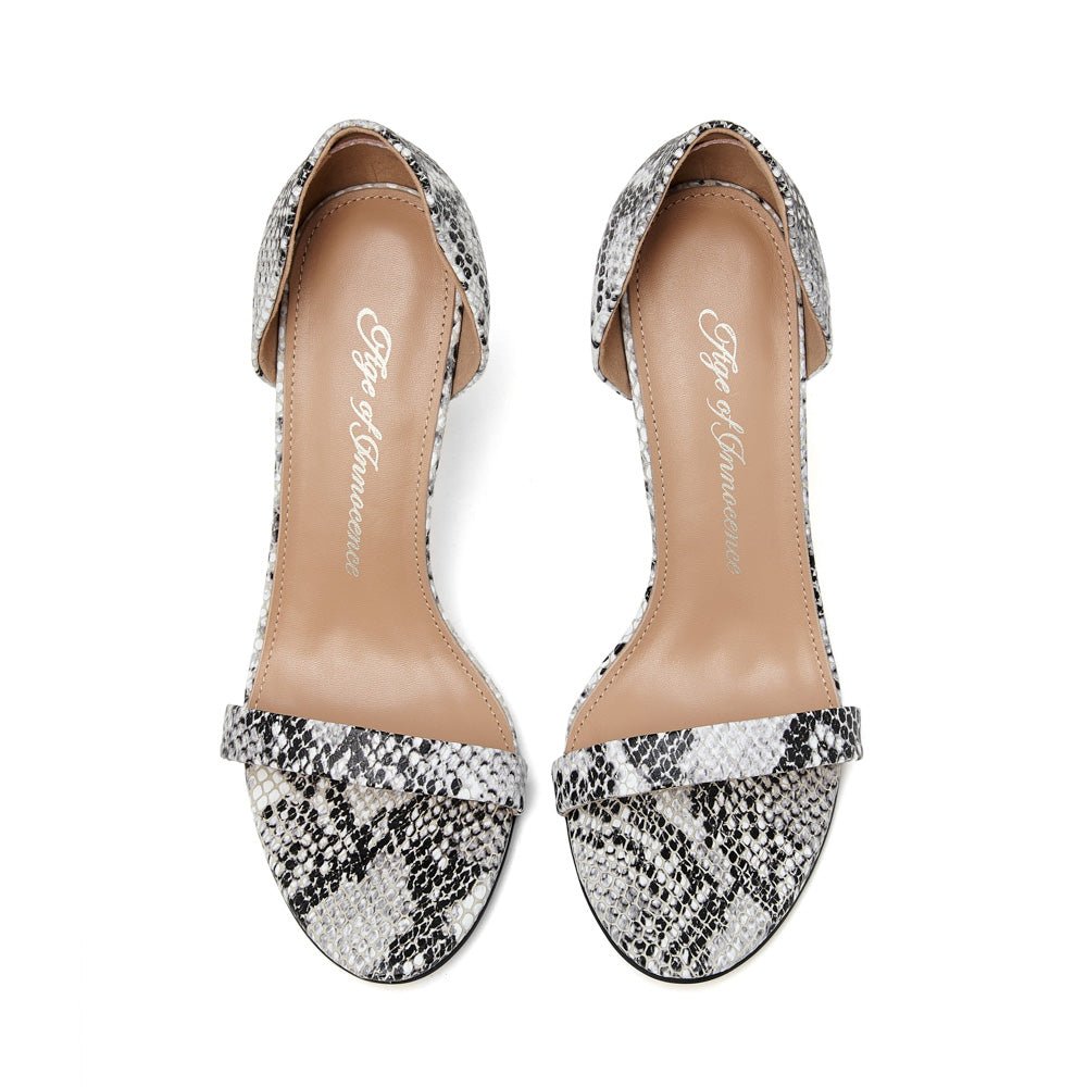 Mimi Snake Print White/Black Sandals Age of Innocence Women