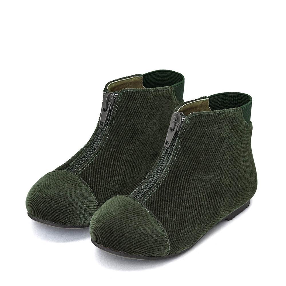 Nicole Ribbed Velvet Khaki Boots Age of Innocence
