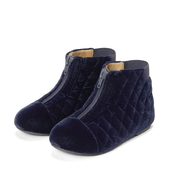 Nicole Velvet Navy Boots by Age of Innocence