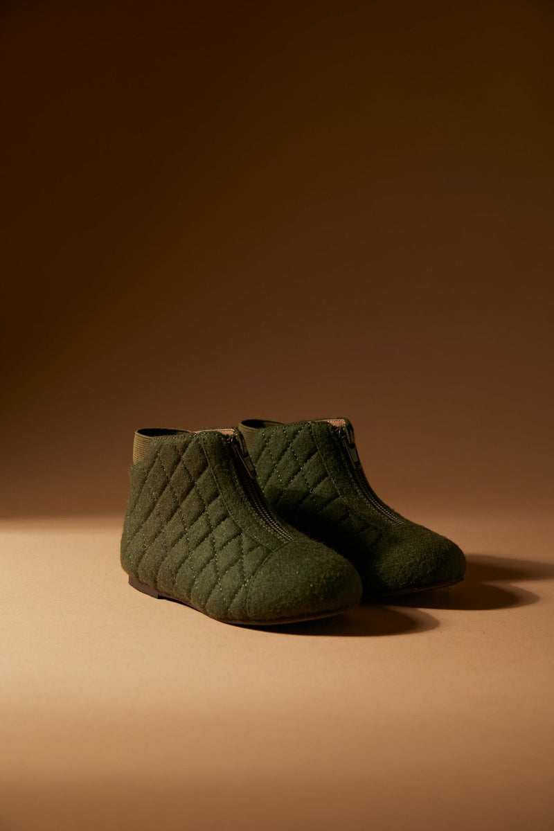 Nicole Wool Green Boots by Age of Innocence