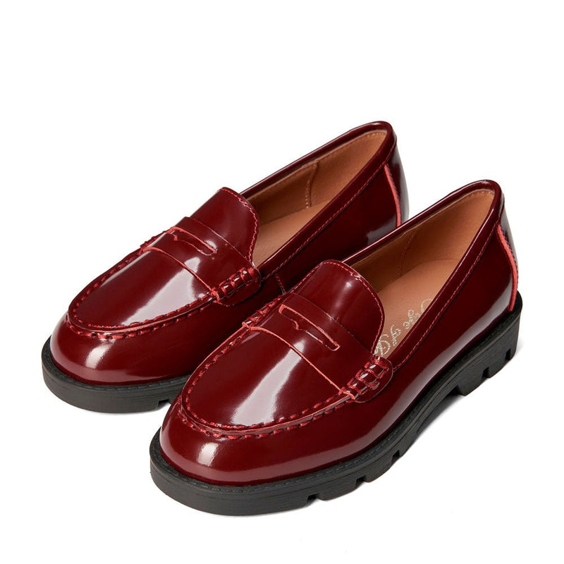 Paula Burgundy Loafers by Age of Innocence