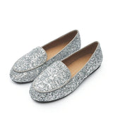 Piper Glitter Silver Loafers by Age of Innocence