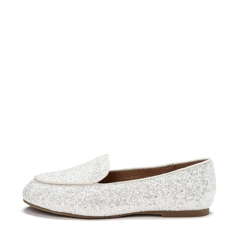 Piper Glitter White Loafers by Age of Innocence