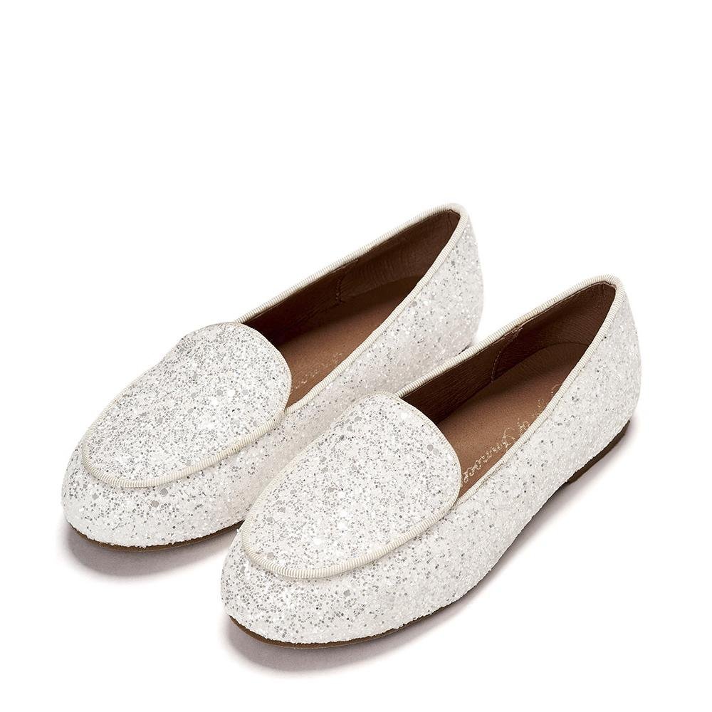 Piper Glitter White Loafers Age of Innocence