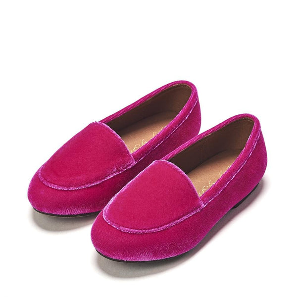 Piper Velvet Fuchsia Loafers by Age of Innocence