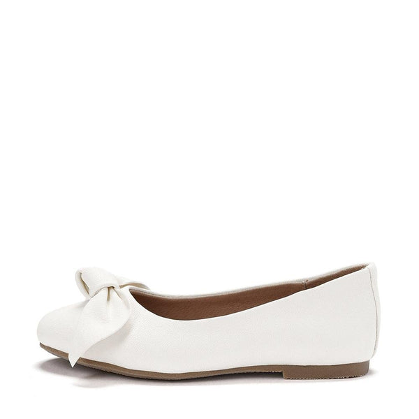 Poppy Leather White Ballerinas by Age of Innocence