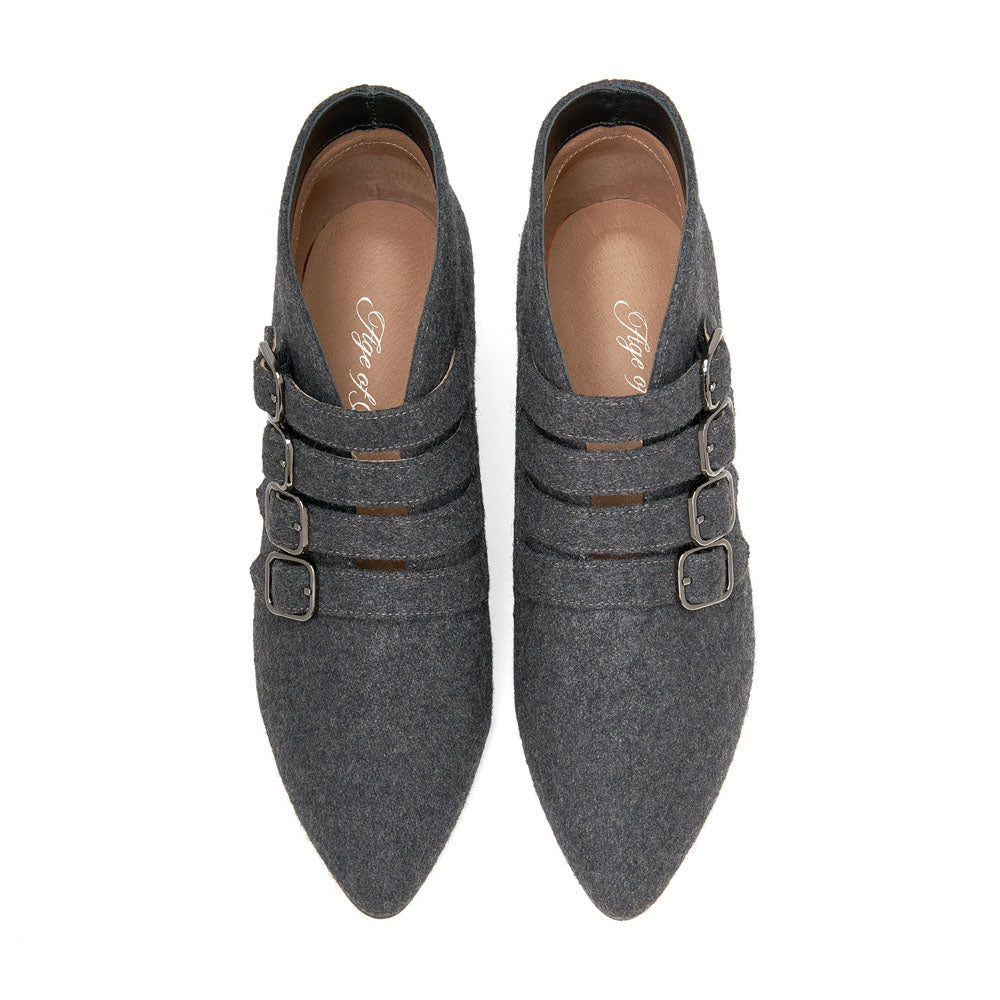 Rhea Wool Grey Boots by Age of Innocence