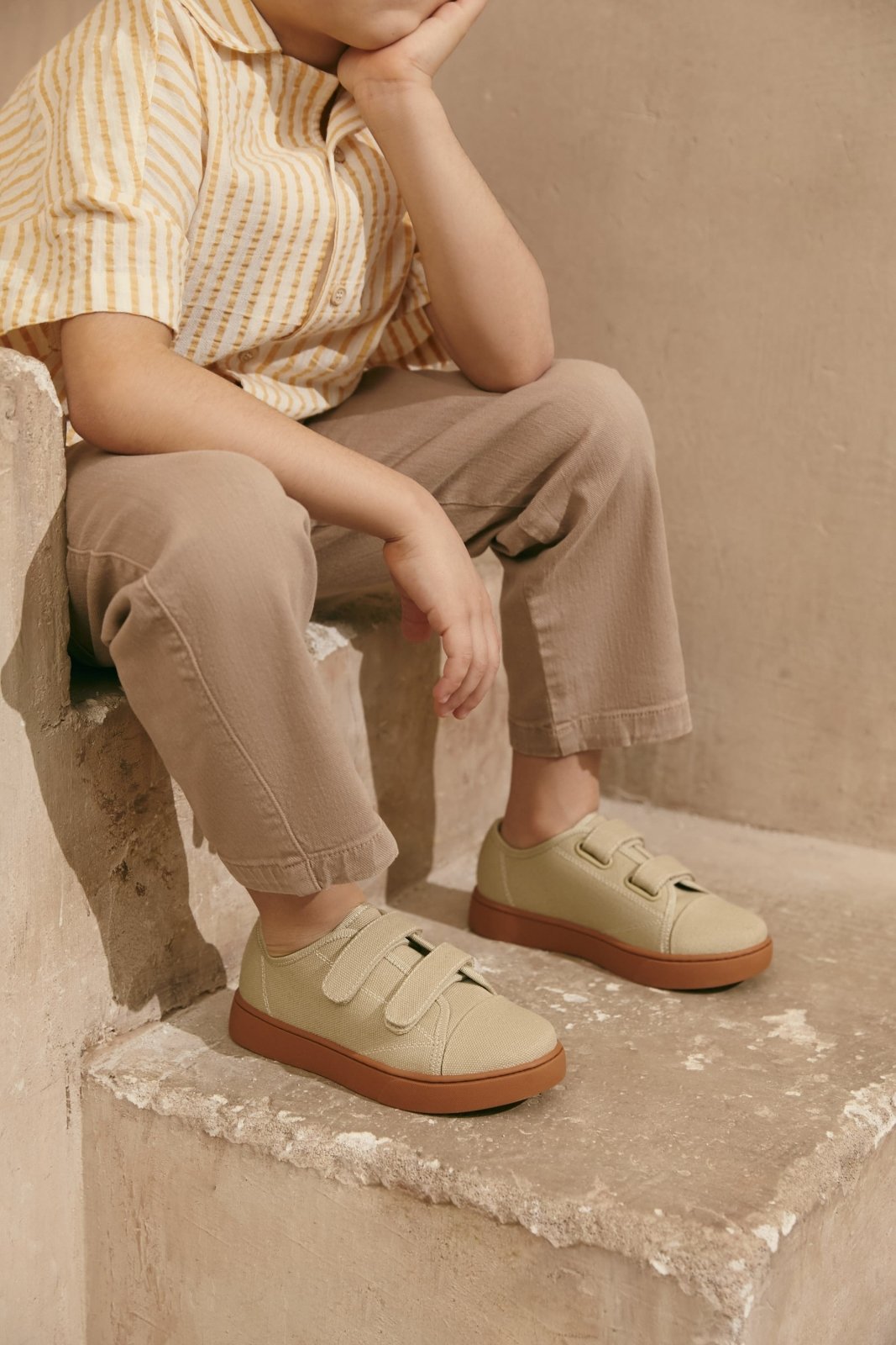 Robby 2.0 Canvas Khaki Sneakers by Age of Innocence