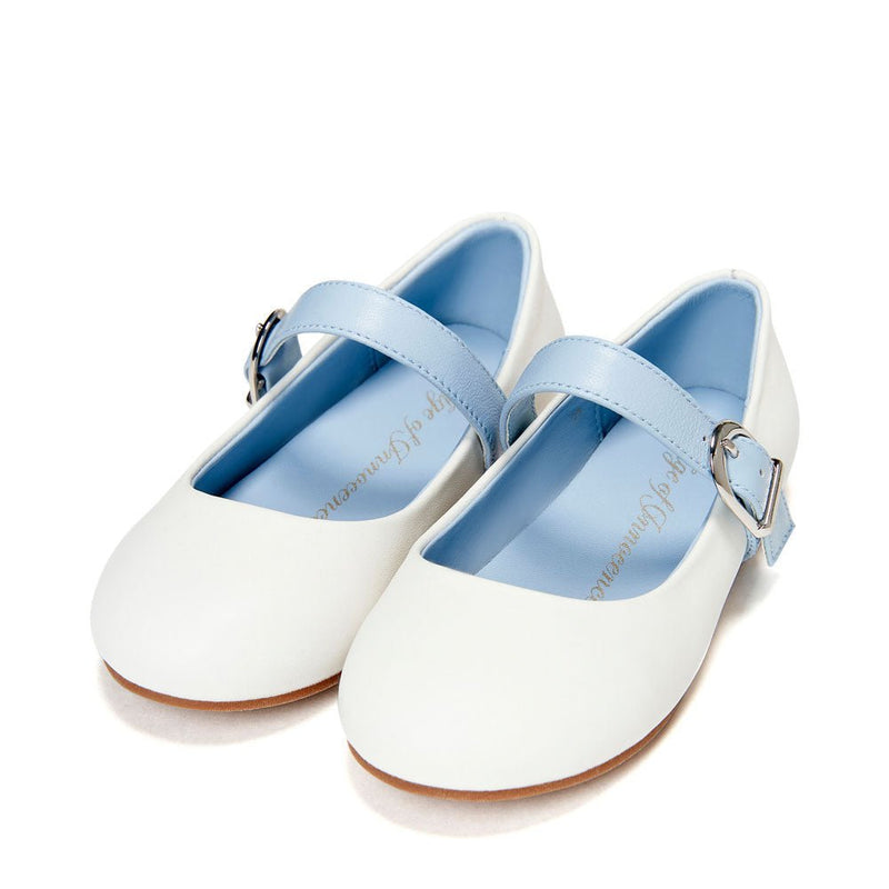 Ruby White/Blue Shoes by Age of Innocence