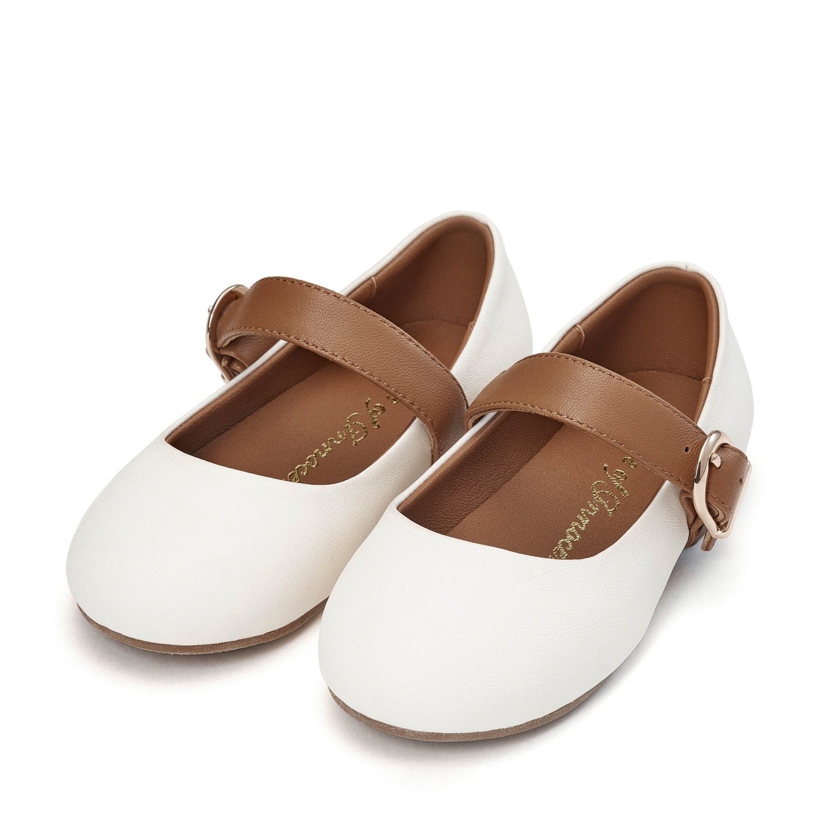 Ruby White/Camel Shoes by Age of Innocence