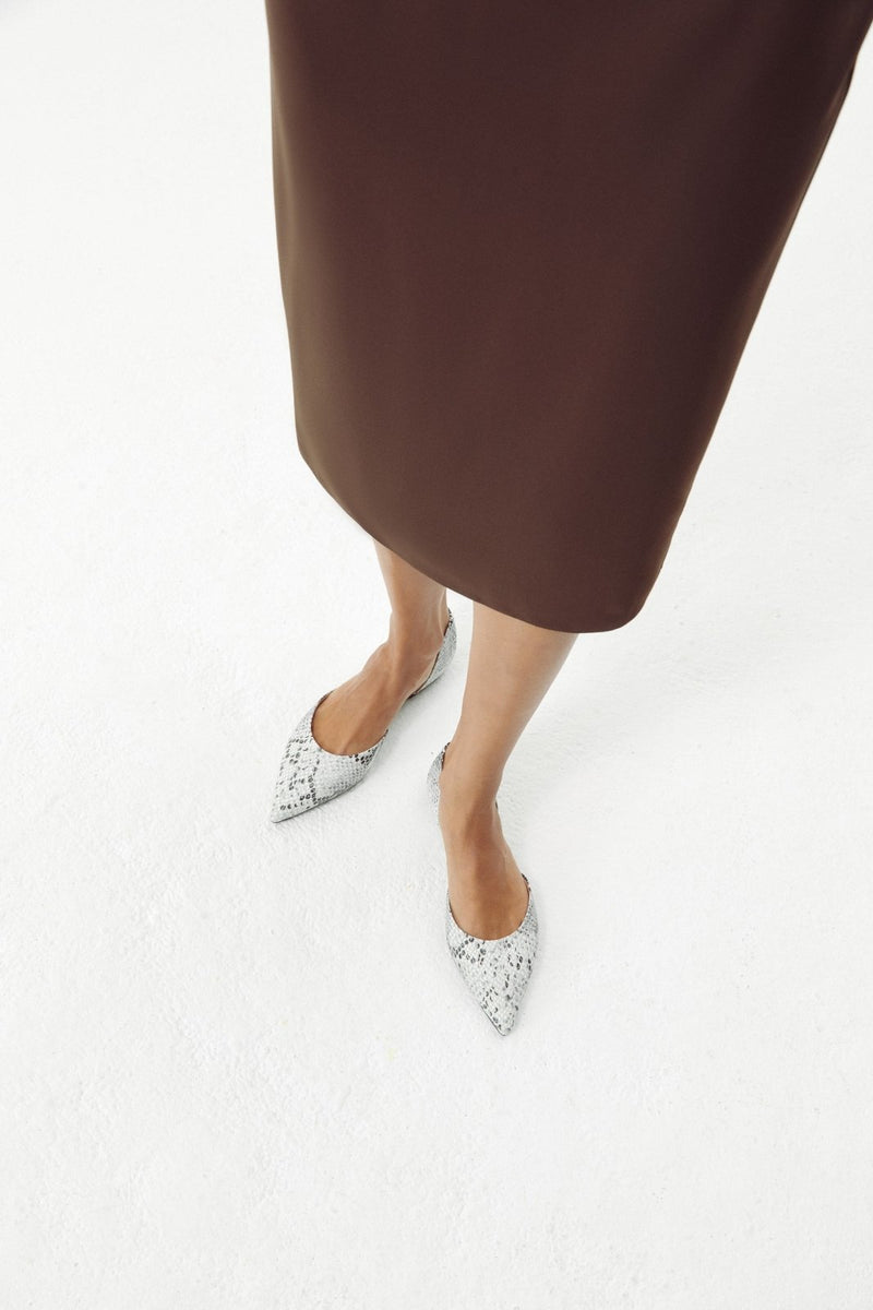 Sandra Snake Print White/Black Shoes by Age of Innocence