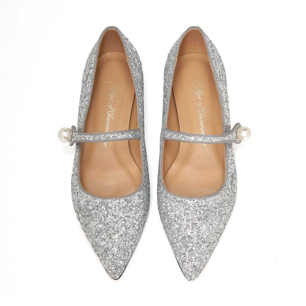 Thea Glitter 2.0 Silver Shoes by Age of Innocence