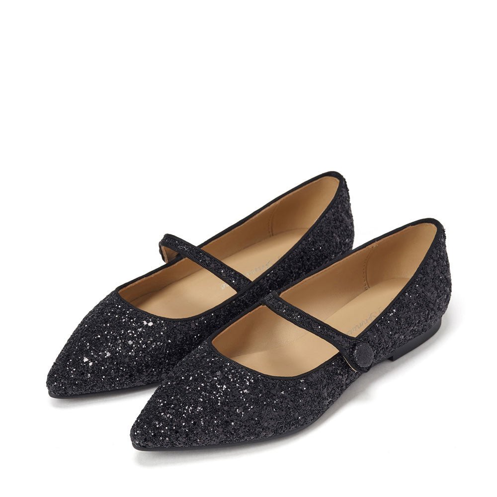 Thea Glitter Black Shoes by Age of Innocence