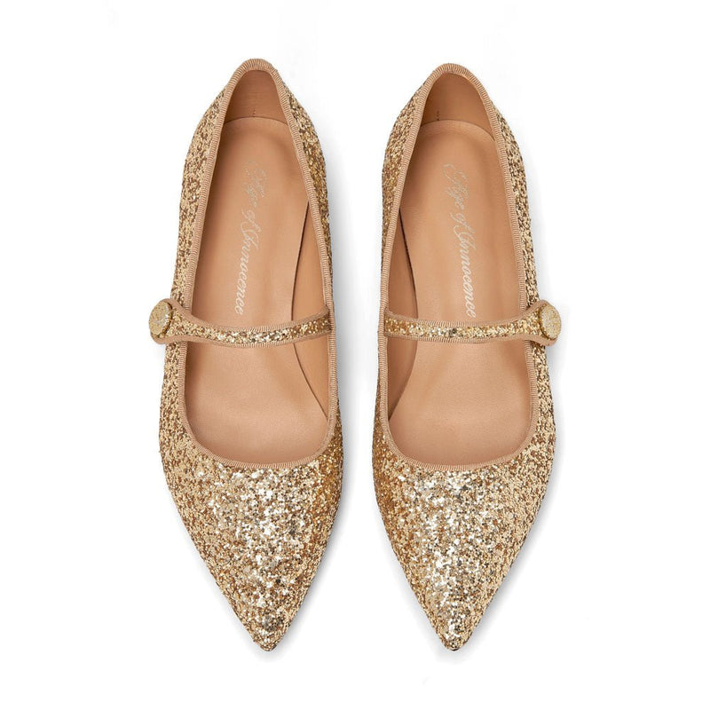 Thea Glitter Gold Shoes by Age of Innocence