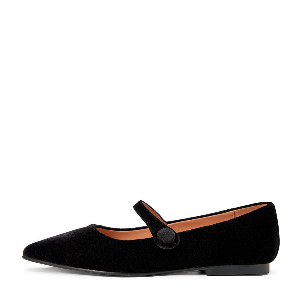 Thea Velvet Black Shoes Age of Innocence Women
