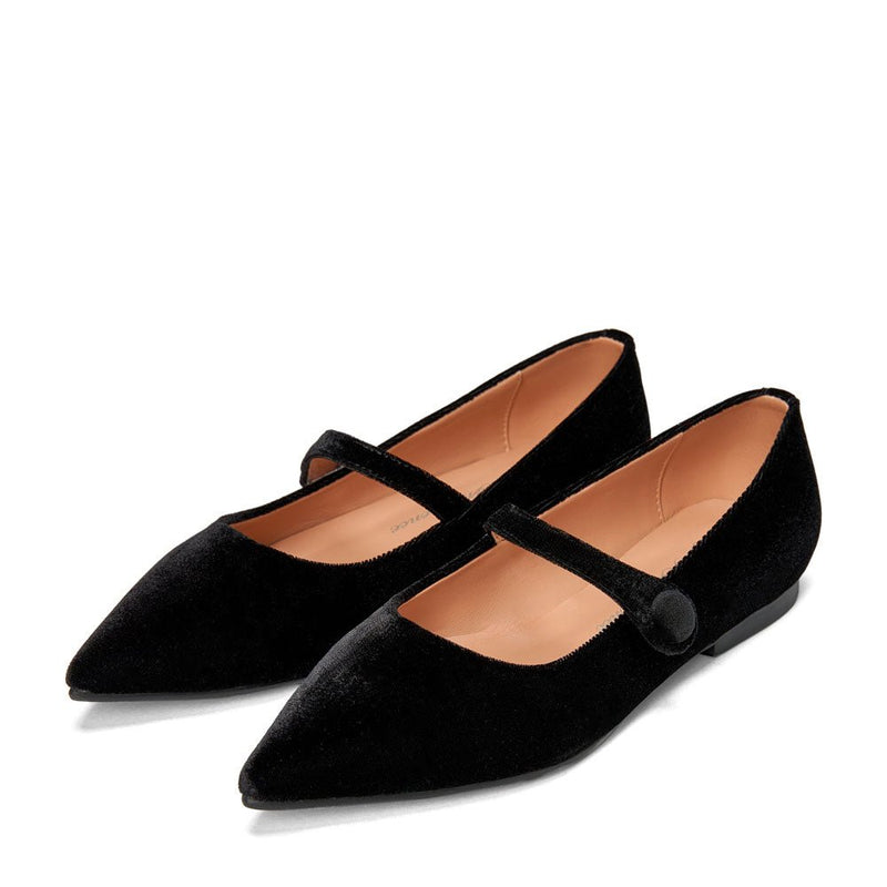 Thea Velvet Black Shoes by Age of Innocence