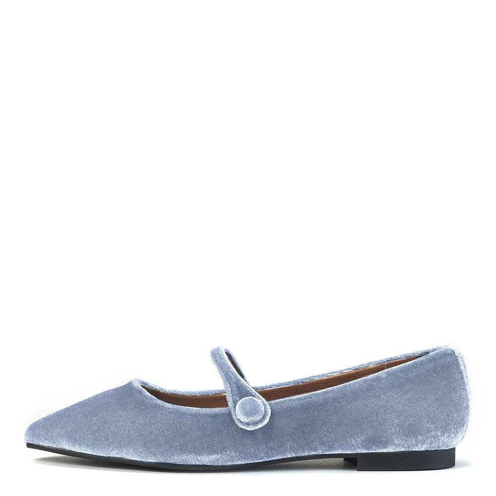 Thea Velvet Blue Shoes Age of Innocence Women