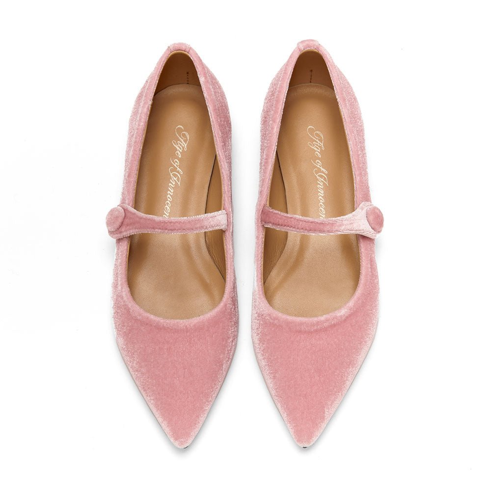 Thea Velvet Dark Pink Shoes by Age of Innocence