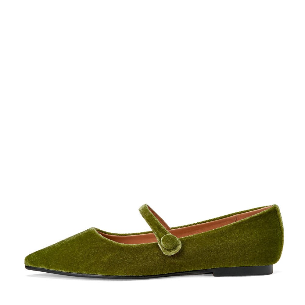 Thea Velvet Green Shoes Age of Innocence Women