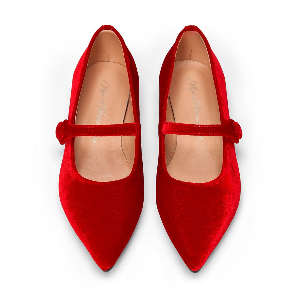 Thea Velvet Red Shoes by Age of Innocence