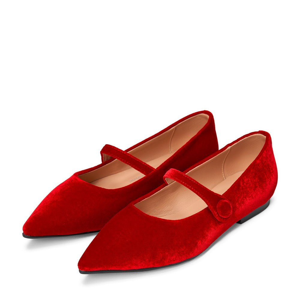 Thea Velvet Red Shoes by Age of Innocence