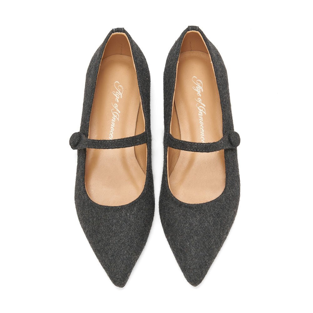 Thea Wool Grey Shoes by Age of Innocence