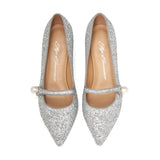 Yvonne Glitter Silver Shoes by Age of Innocence